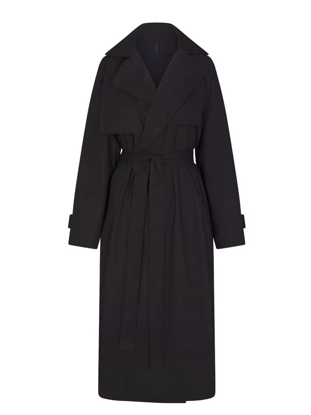 SKIMS Black/Onyx Long Belted Trench Robe/Coat